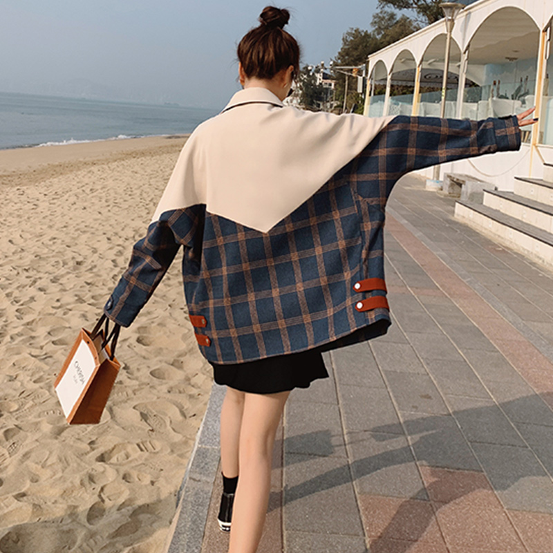 Áo khoác kẻ sọc chắp vá