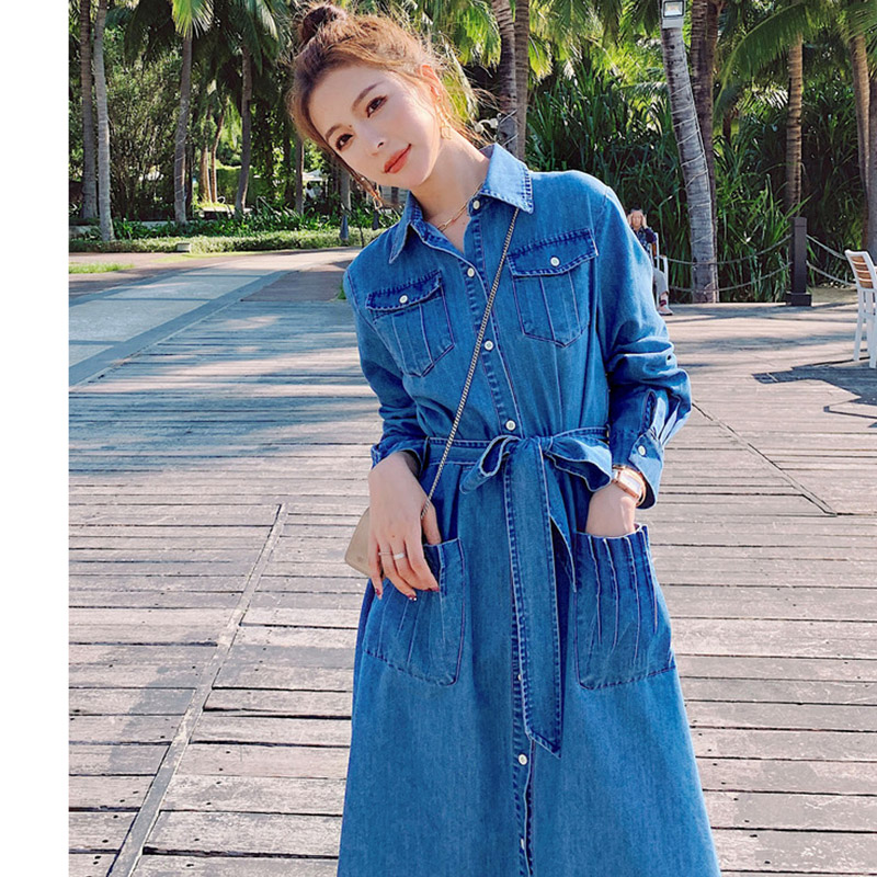 Đầm denim phong cách bến cảng