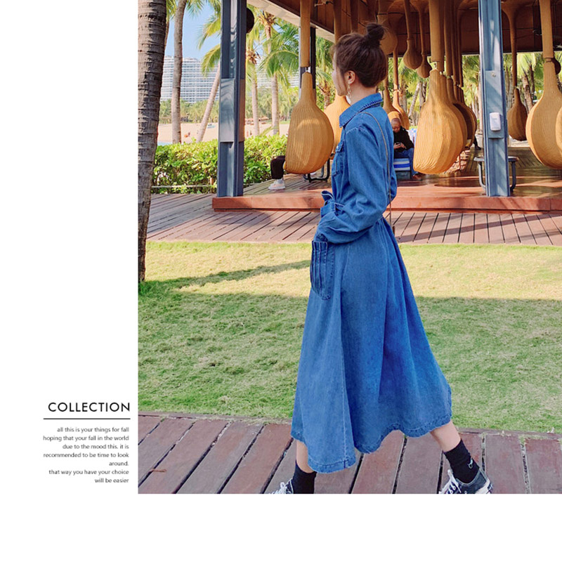 Đầm denim phong cách bến cảng